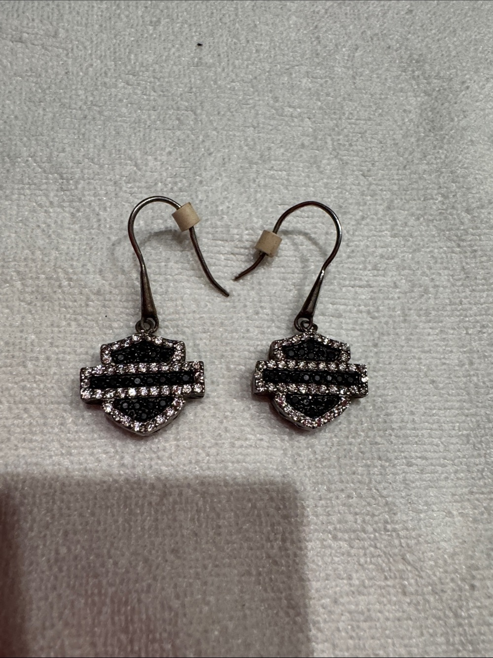 Black Crystal Shield Drop Earrings - Unbranded Women Jewelry